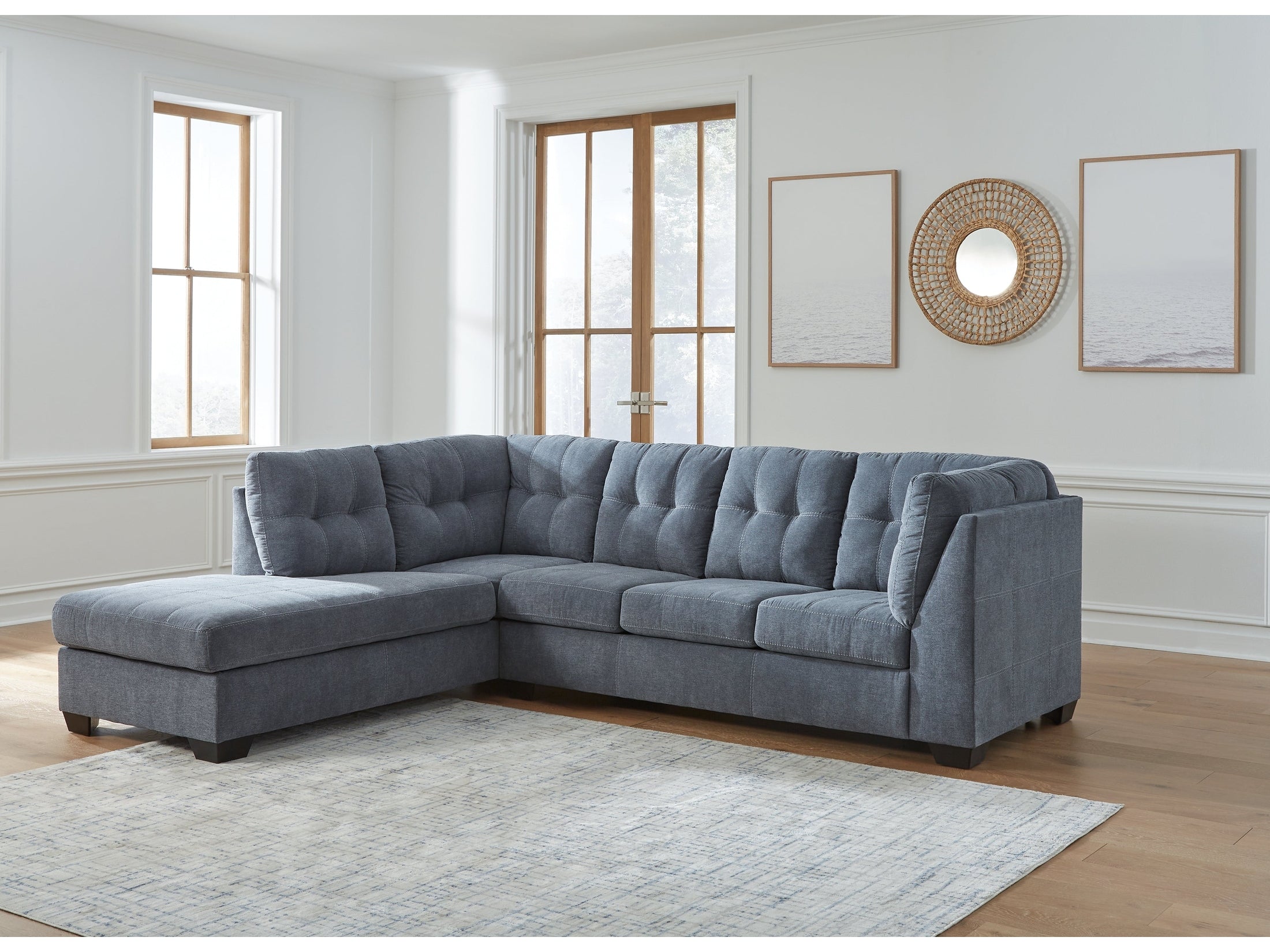 Marleton Denim 2-Piece Sectional with Chaise