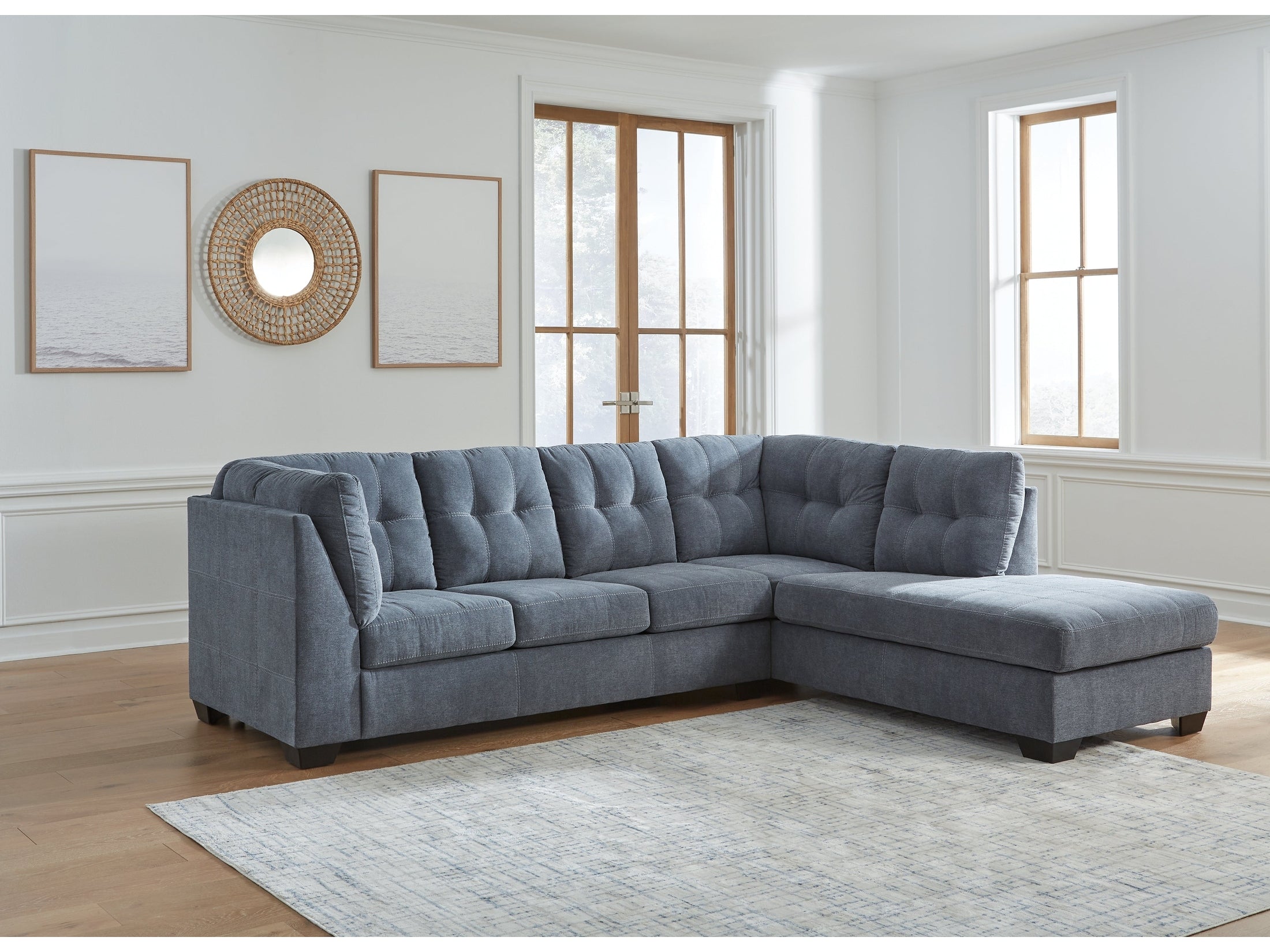 Marleton Denim 2pc Sectional with Chaise