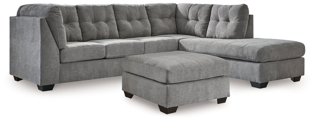 Marleton Gray 2-Piece Sectional and Ottoman
