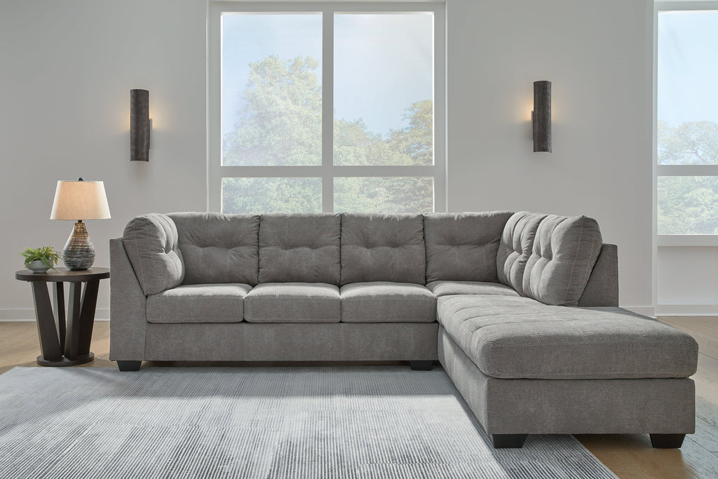 Marleton Gray 2-Piece Sectional and Ottoman