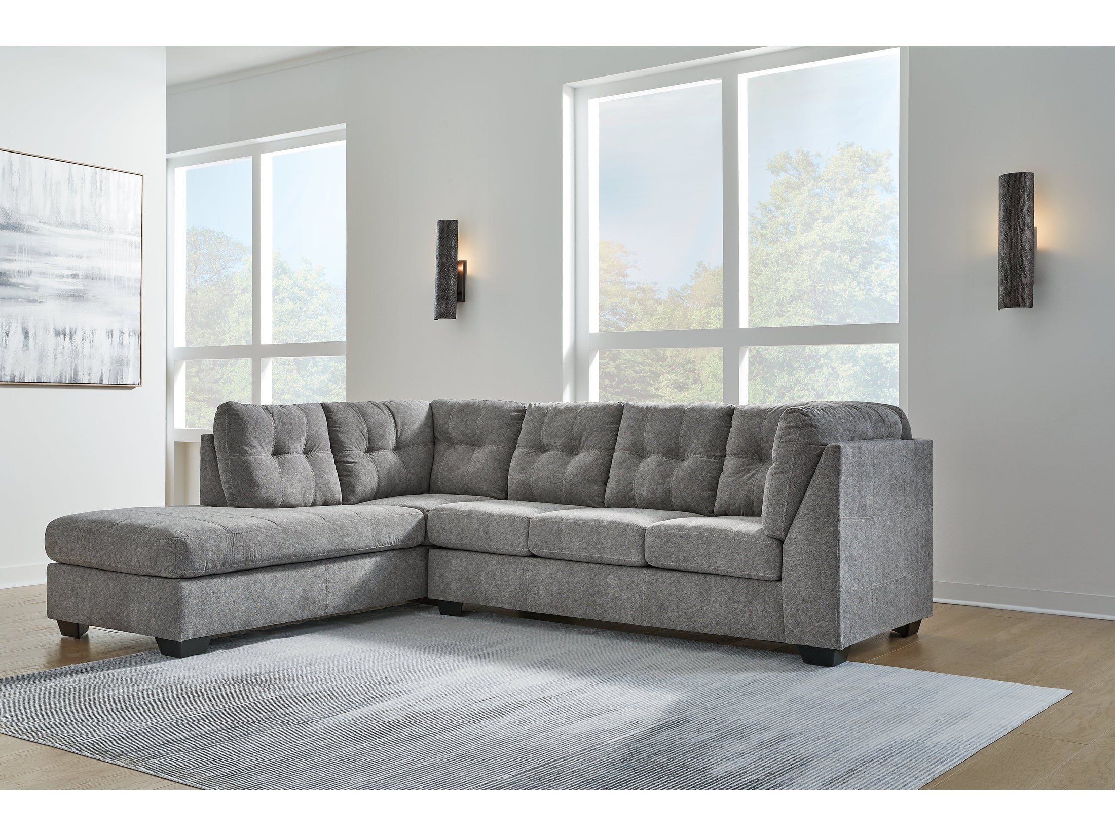 Marleton Gray 2-Piece Sectional with Chaise
