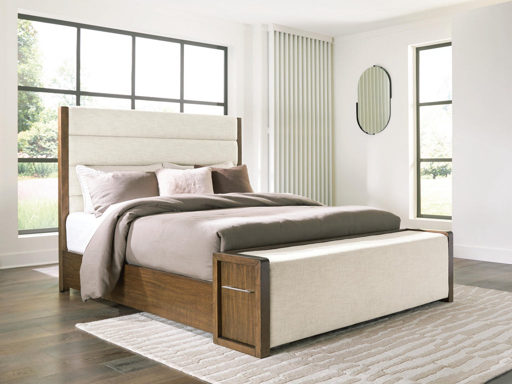 Marxmore Brown California King Upholstered Storage Bed