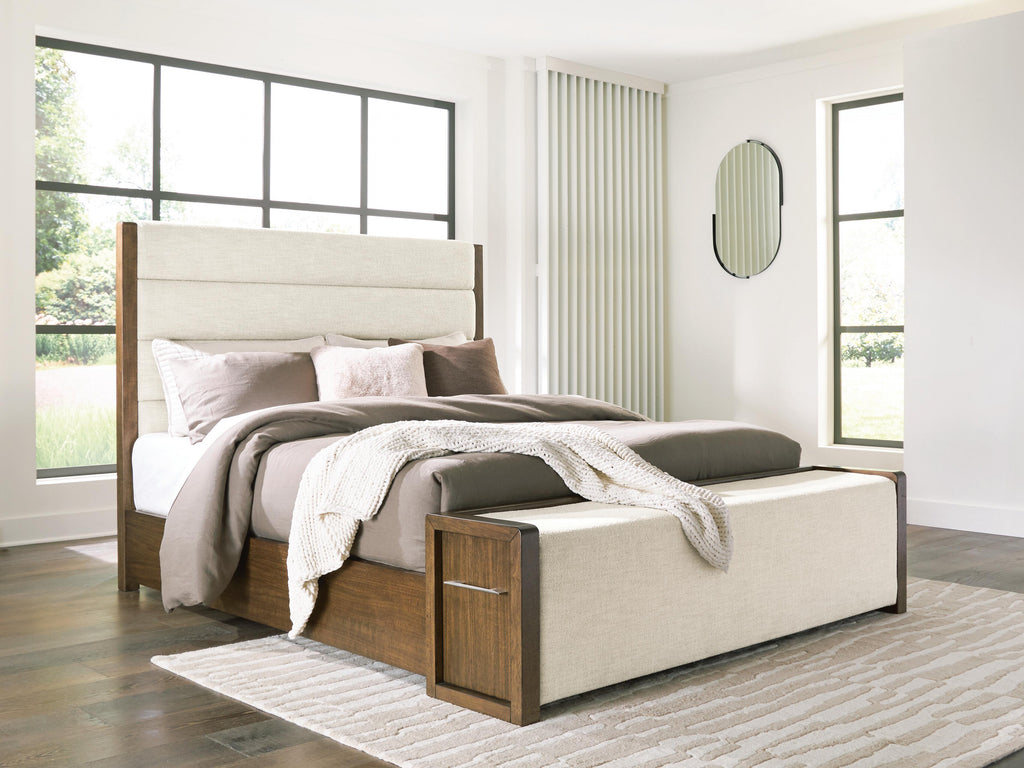 Marxmore Brown King Upholstered Storage Bed