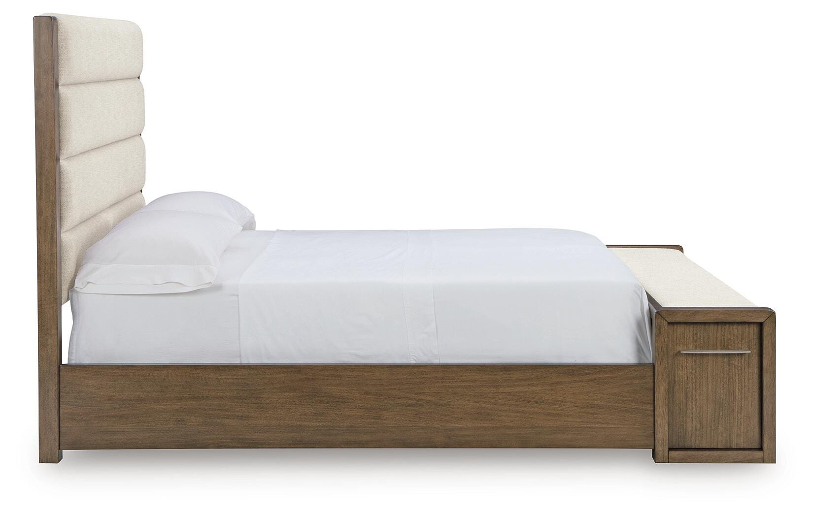 Marxmore Brown King Upholstered Storage Bed