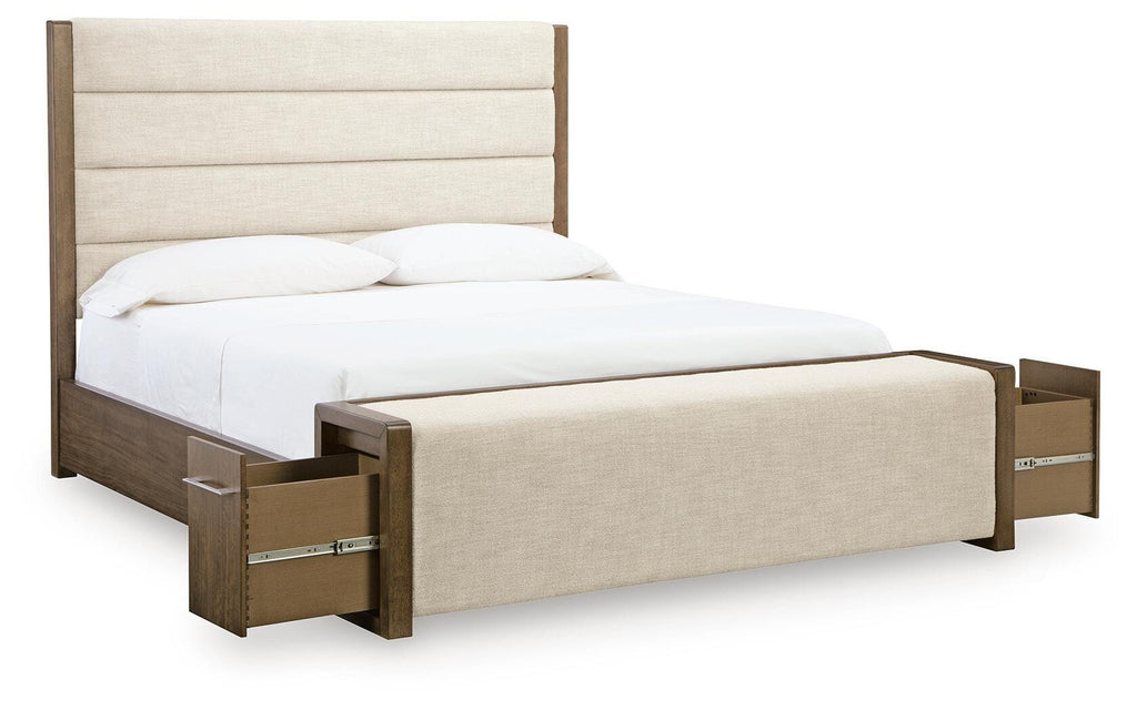 Marxmore Brown Queen Upholstered Storage Bed