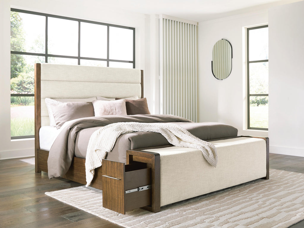 Marxmore Brown Queen Upholstered Storage Bed