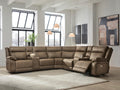 Max-Momentum Biscotti 7 Pc Power Reclining Sectional w/ Audio Consoles
