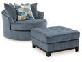 Maxon Navy Place Oversized Chair and Ottoman