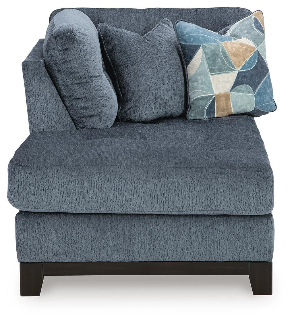 Maxon Place Navy 3-Piece Sectional and Ottoman