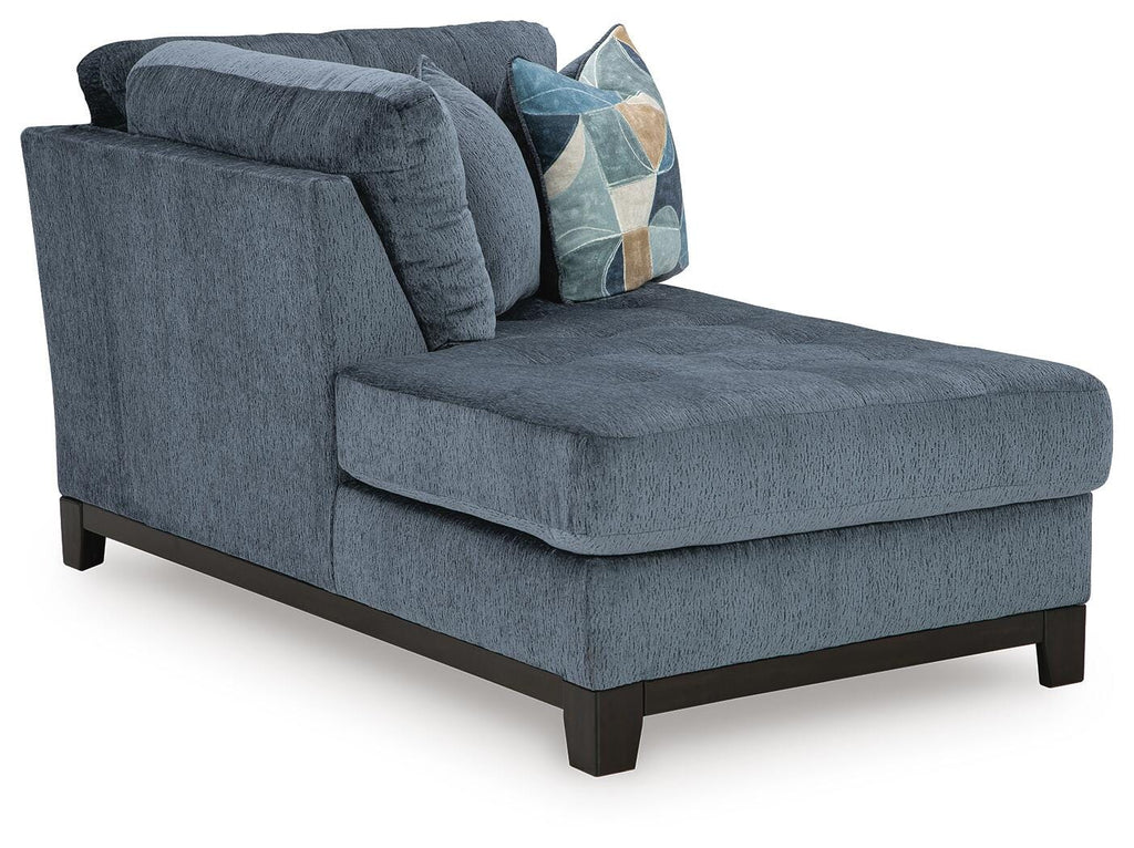 Maxon Place Navy 3-Piece Sectional and Ottoman