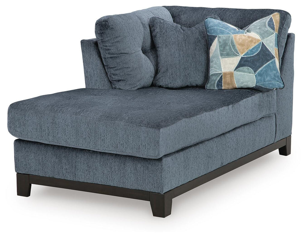 Maxon Place Navy 3-Piece Sectional and Ottoman