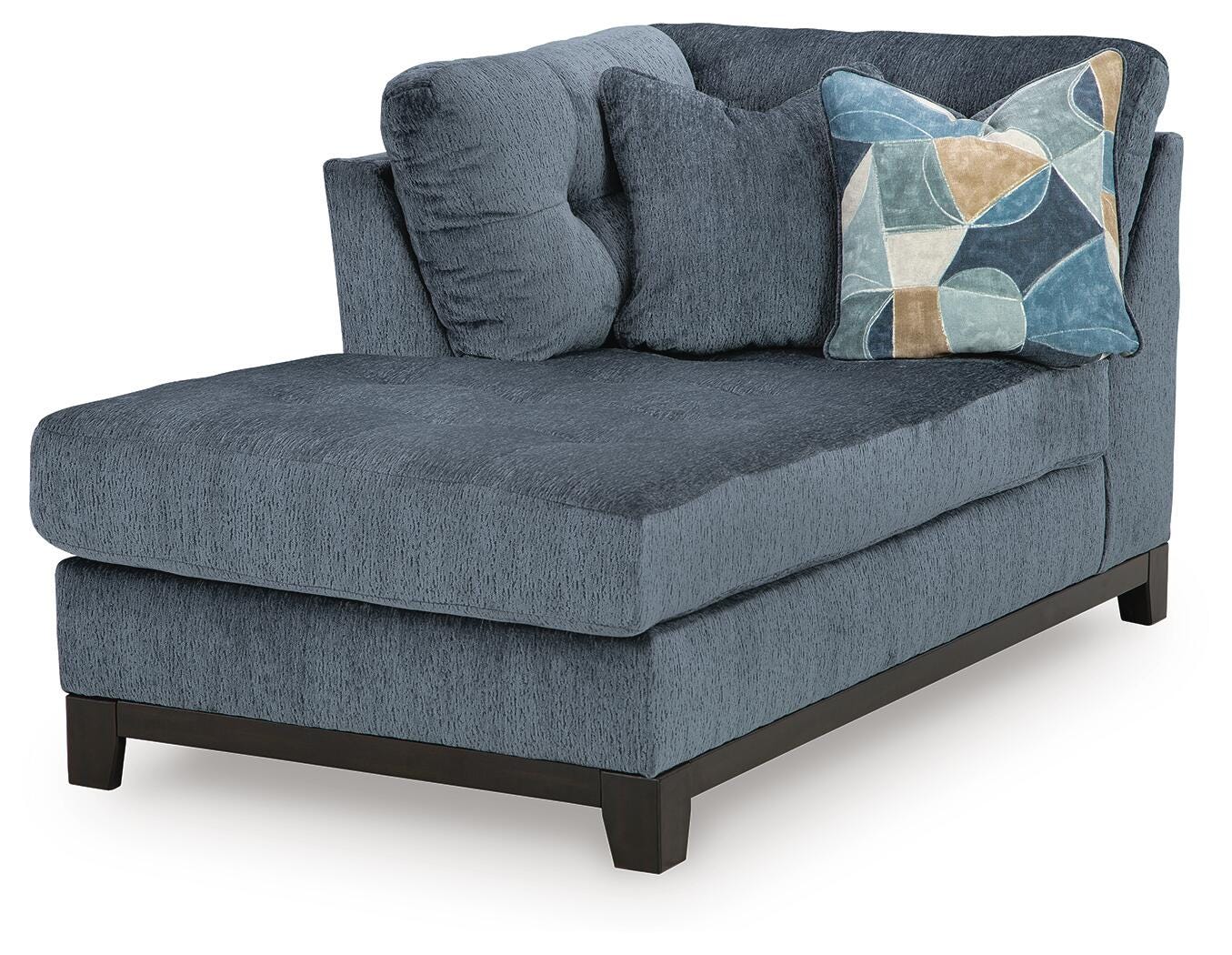 Maxon Place Navy 3-Piece Sectional and Ottoman