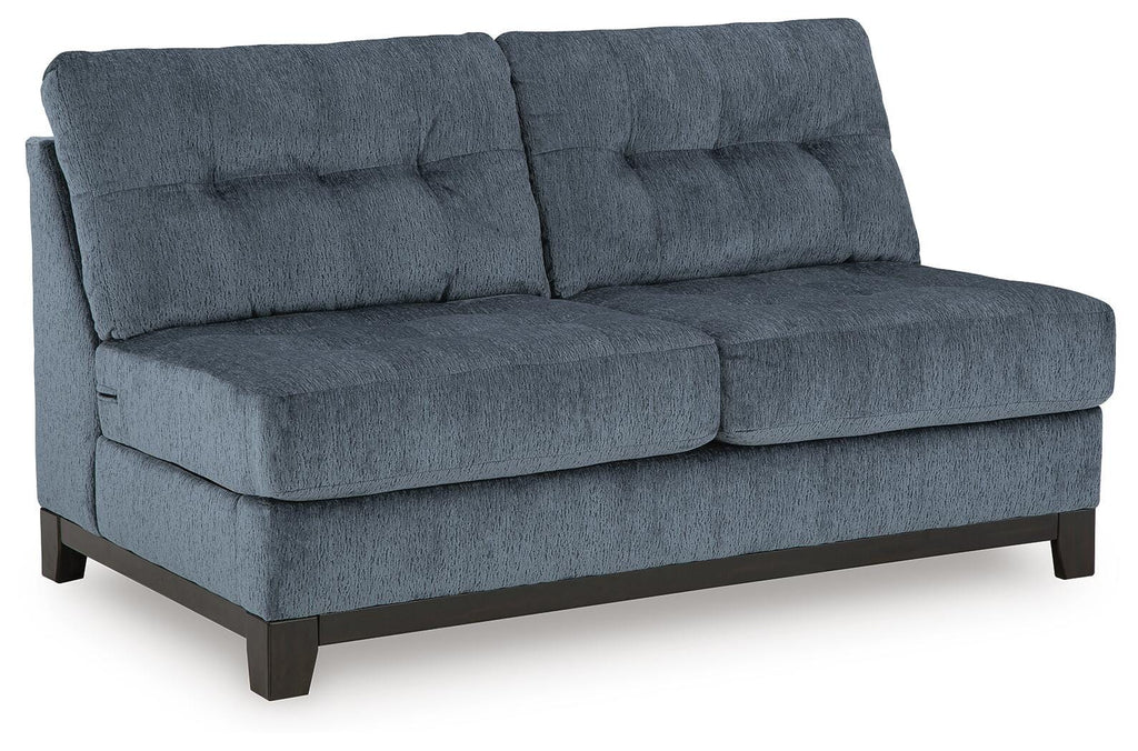 Maxon Place Navy 3-Piece Sectional and Ottoman