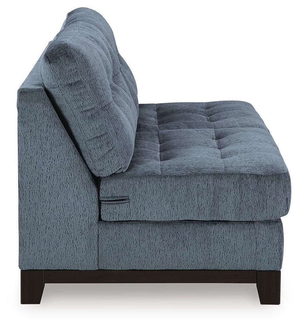 Maxon Place Navy 3-Piece Sectional and Ottoman