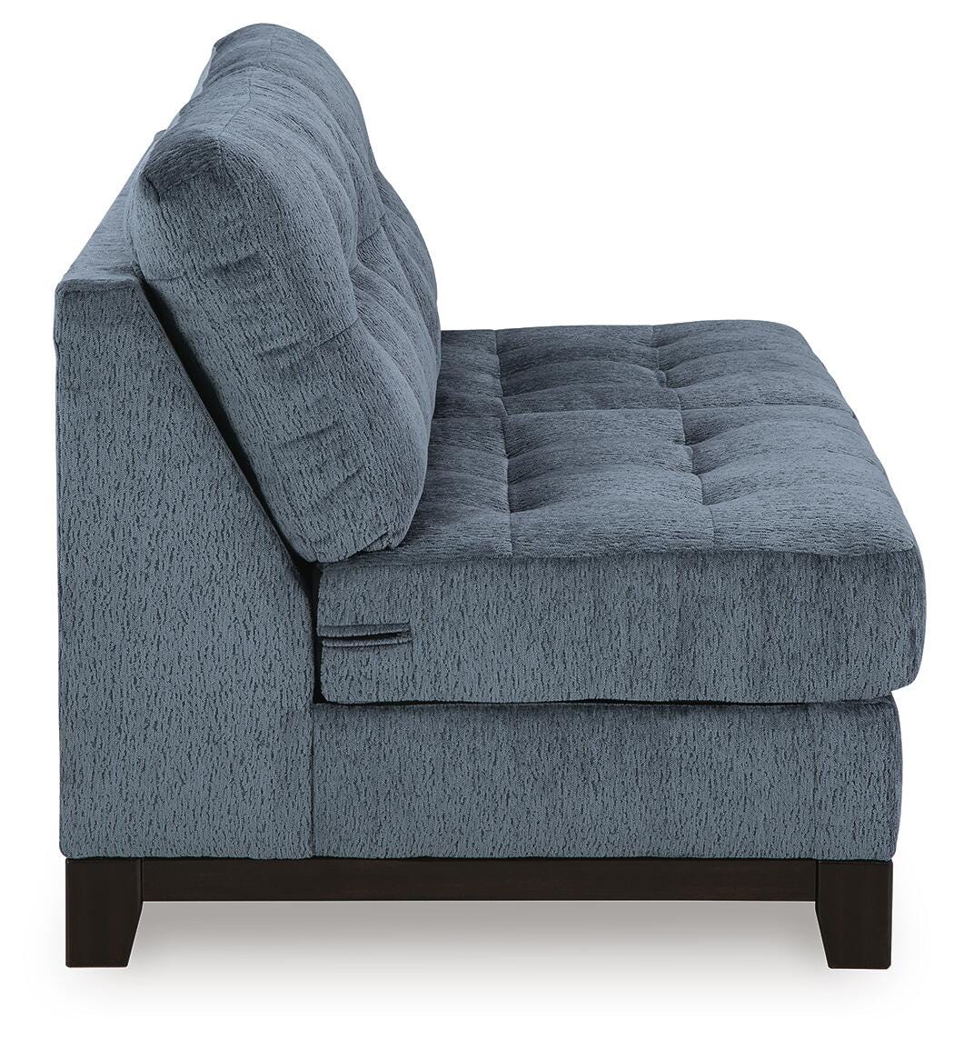 Maxon Place Navy 3-Piece Sectional and Ottoman