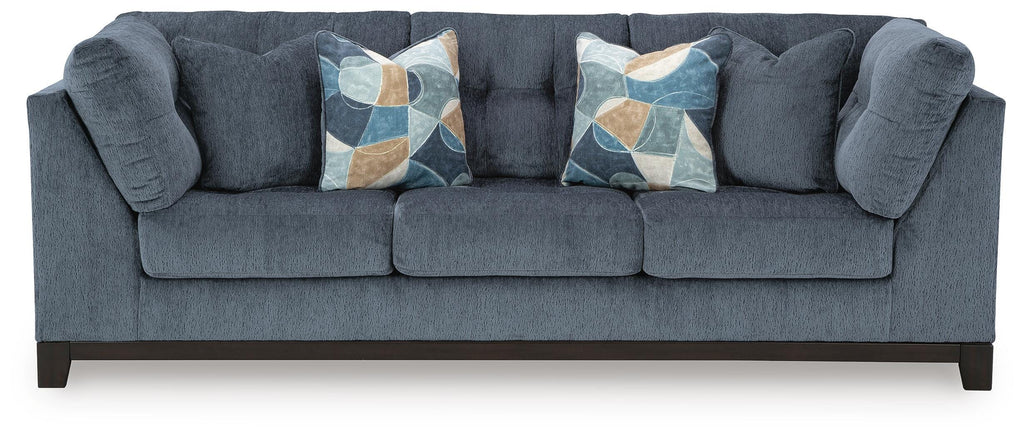 Maxon Place Navy 3-Piece Sectional and Ottoman