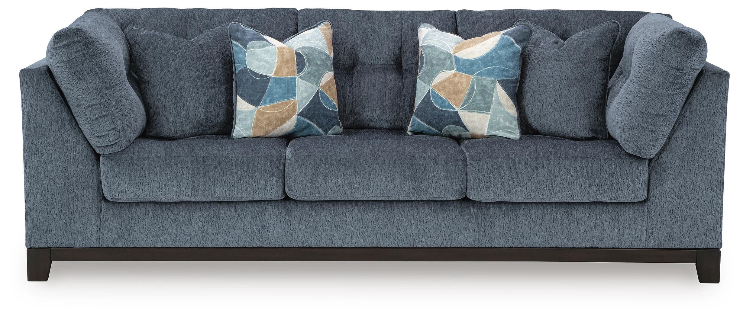 Maxon Place Navy 3-Piece Sectional and Ottoman