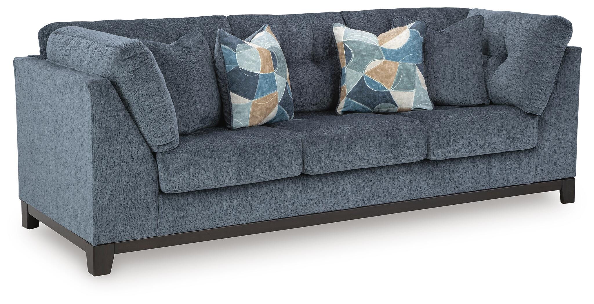 Maxon Place Navy 3-Piece Sectional and Ottoman