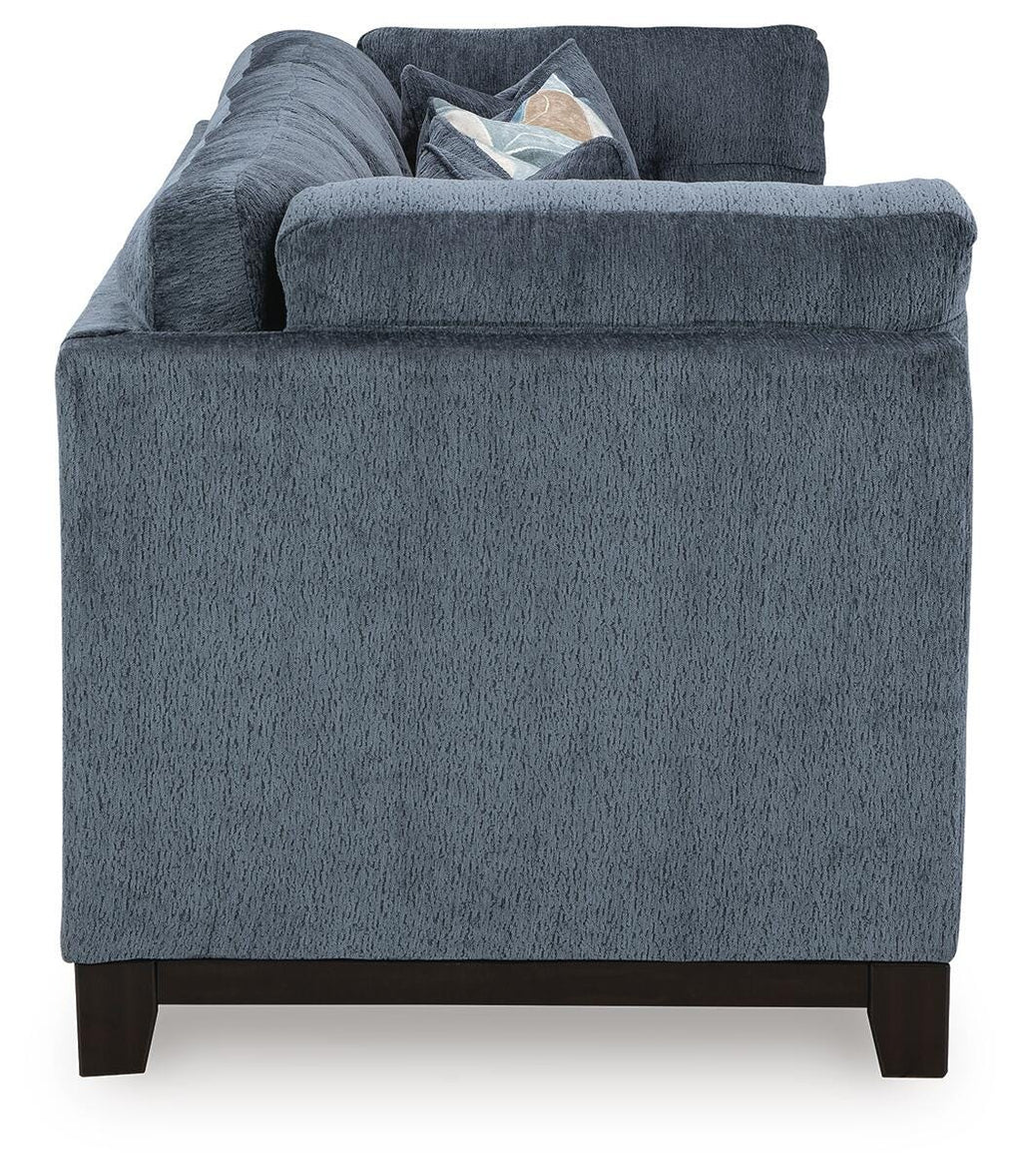 Maxon Place Navy 3-Piece Sectional and Ottoman