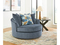 Maxon Place Navy Oversized Swivel Accent Chair