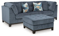 Maxon Place Navy Sofa and Oversized Accent Ottoman