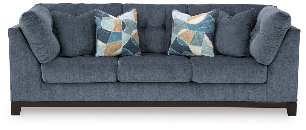 Maxon Place Navy Sofa and Oversized Accent Ottoman