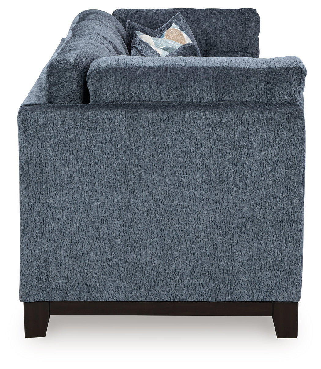 Maxon Place Navy Sofa and Oversized Accent Ottoman