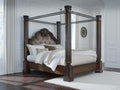 Maylee Dark Brown California King Canopy Bed