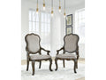 Maylee Dark Brown Dining Arm Chair (Set of 2)