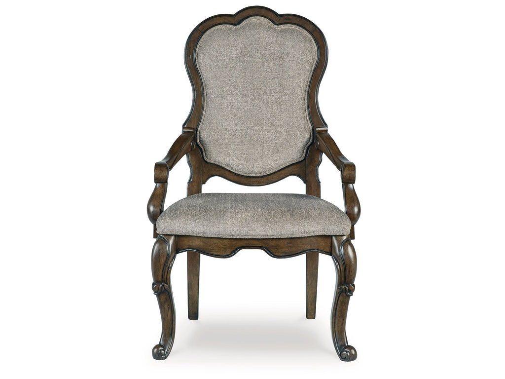 Maylee Dark Brown Dining Arm Chair (Set of 2)