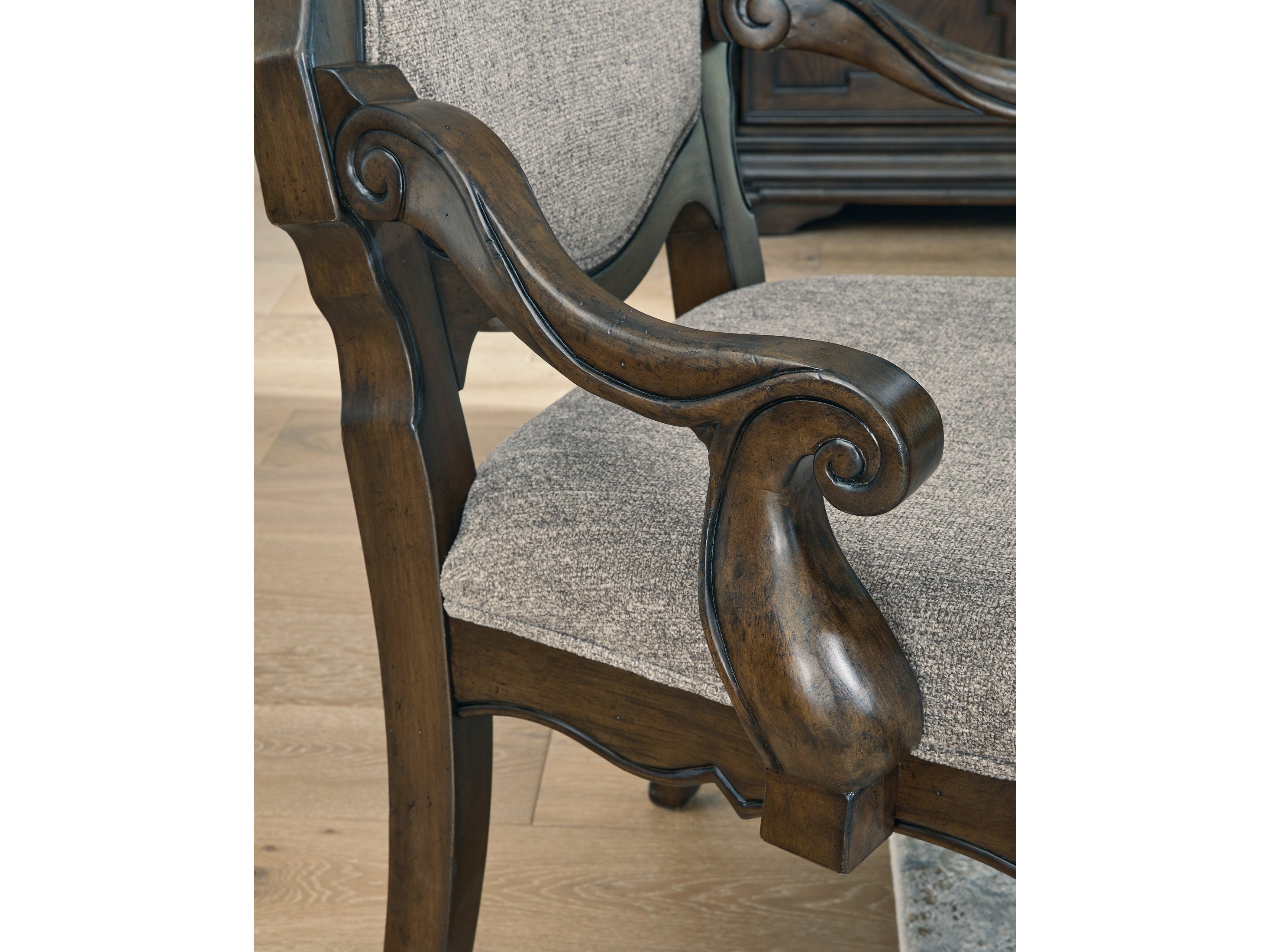 Maylee Dark Brown Dining Arm Chair (Set of 2)