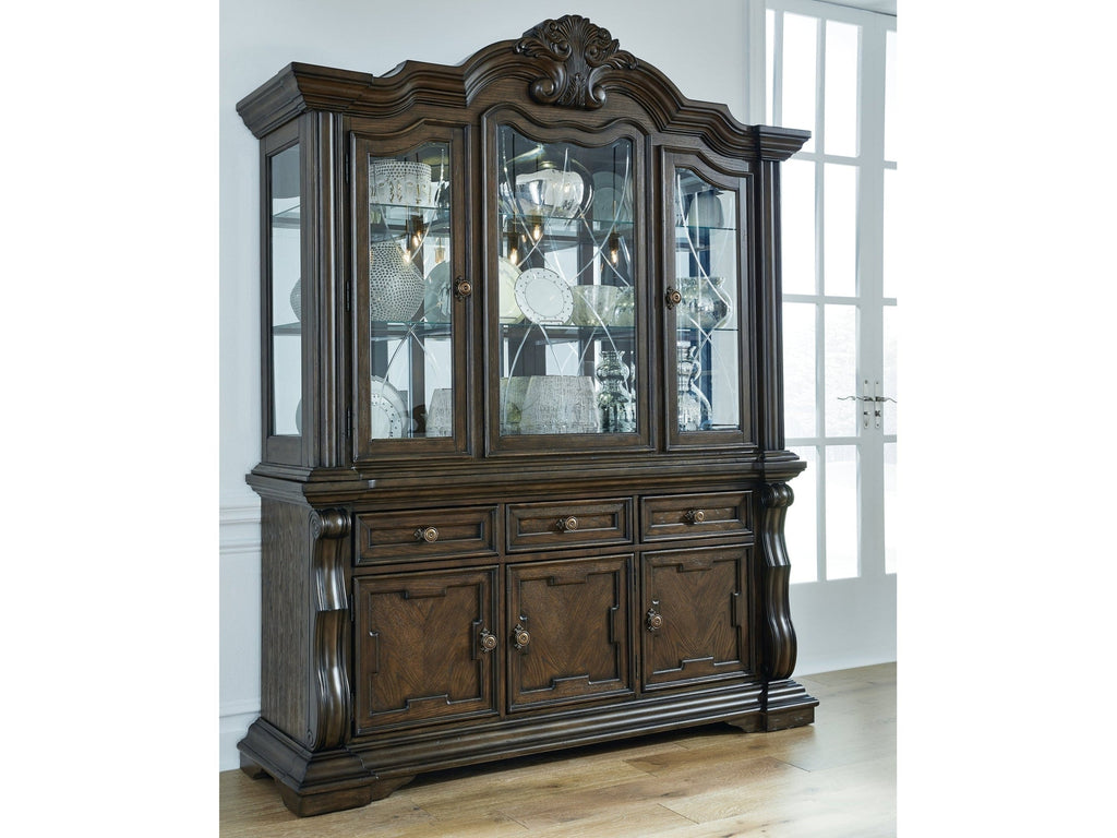 Maylee Dark Brown Dining Buffet and Hutch