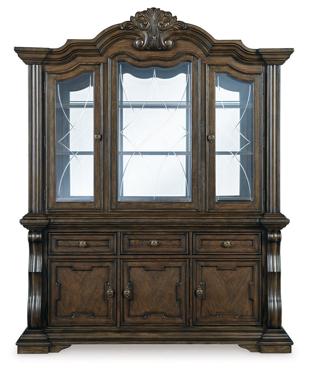 Maylee Dark Brown Dining Buffet and Hutch