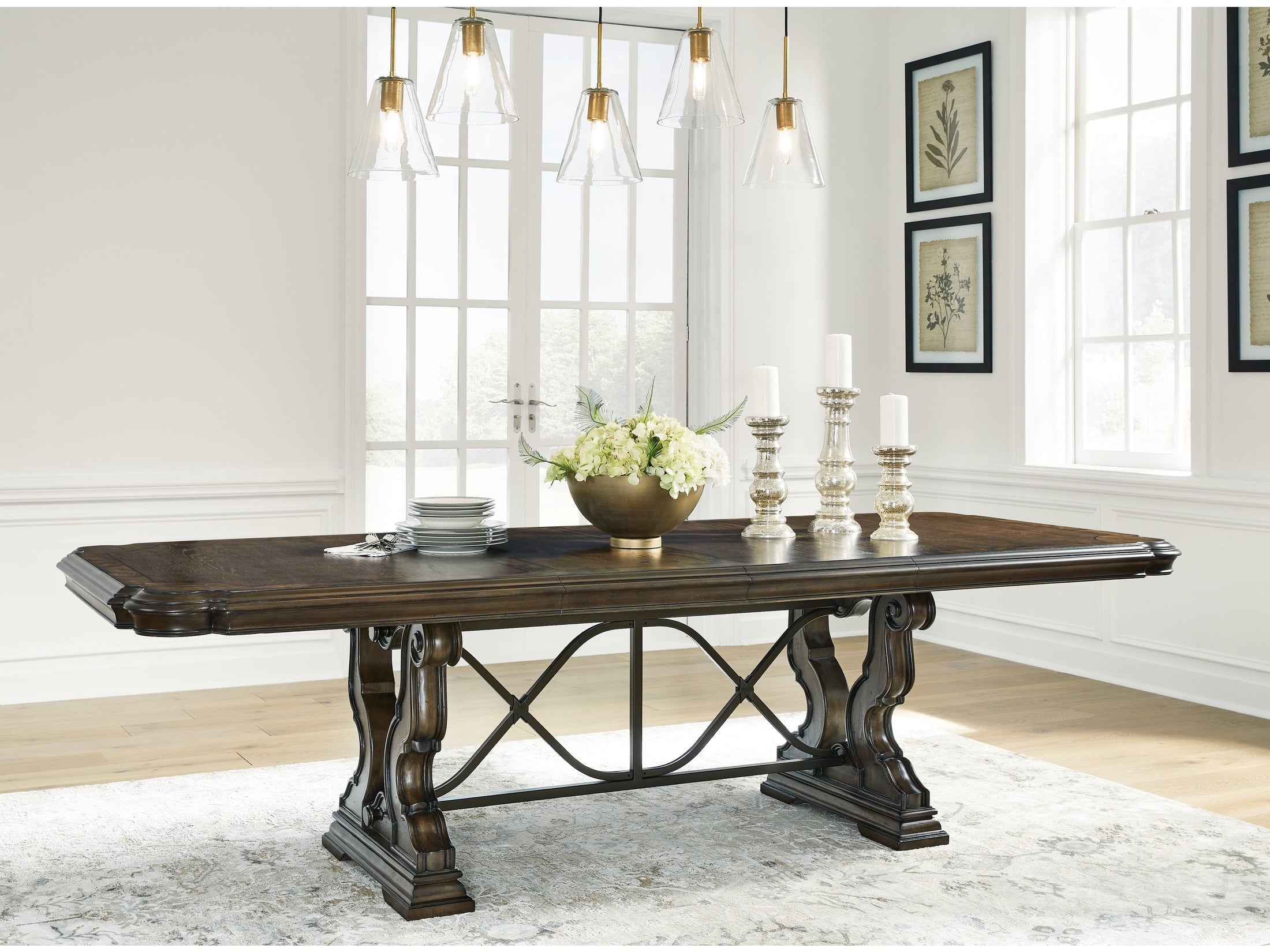 Maylee Dark Brown Dining Extension Table