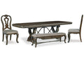 Maylee Dark Brown Dining Table, 2 Chairs and Bench