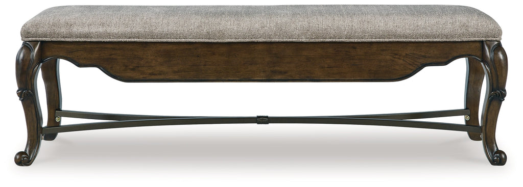 Maylee Dark Brown Dining Table, 2 Chairs and Bench