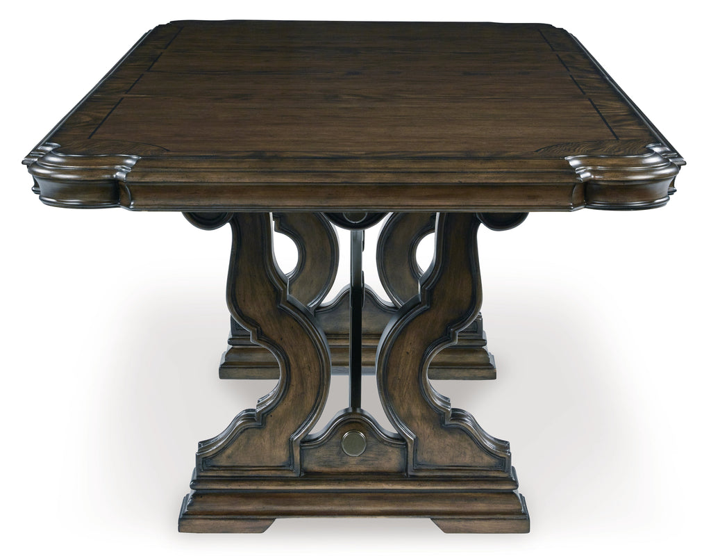 Maylee Dark Brown Dining Table, 2 Chairs and Bench