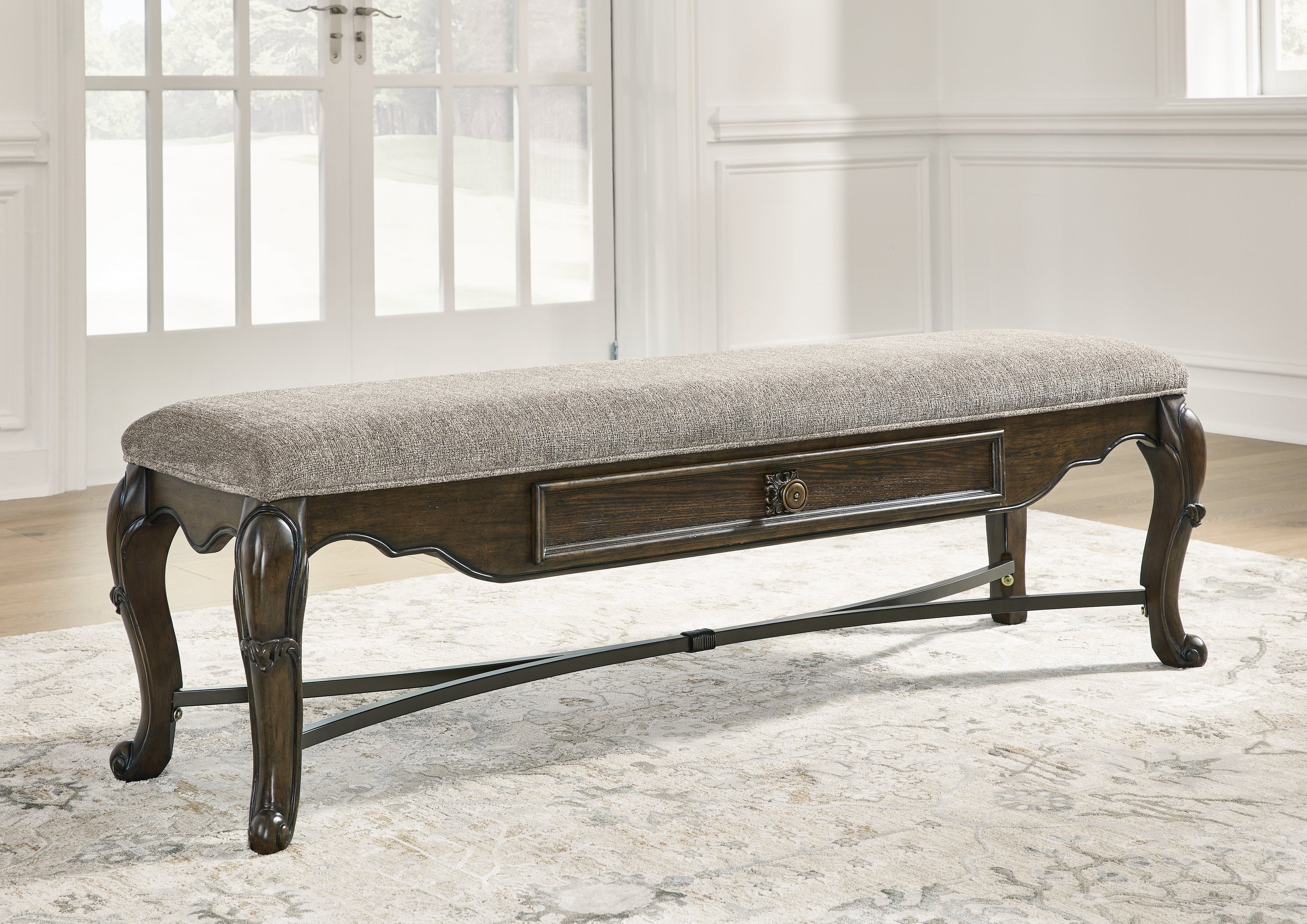 Maylee Dark Brown Dining Table, 2 Chairs and Bench