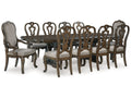 Maylee Dark Brown Dining Table and 10 Chairs