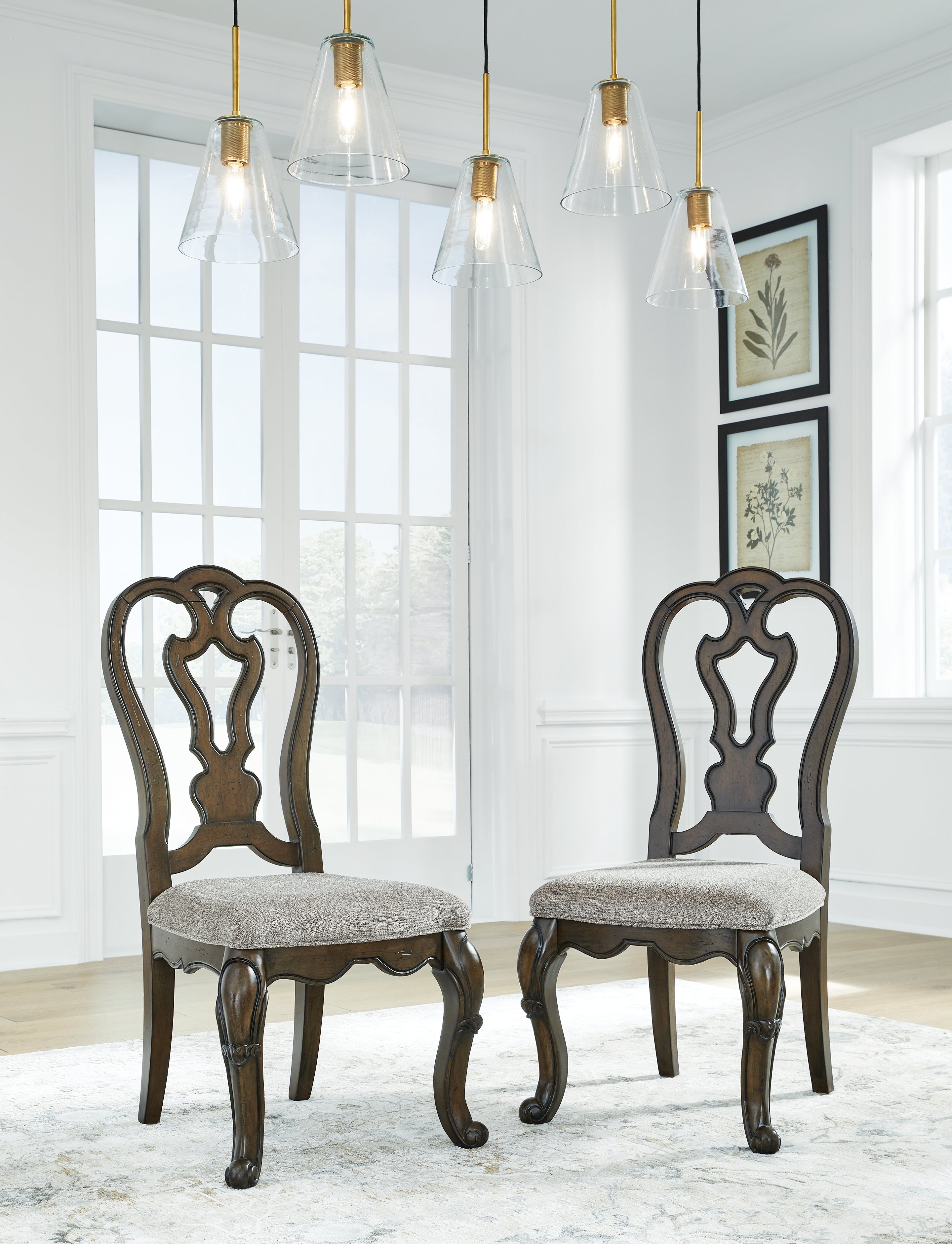 Maylee Dark Brown Dining Table and 10 Chairs