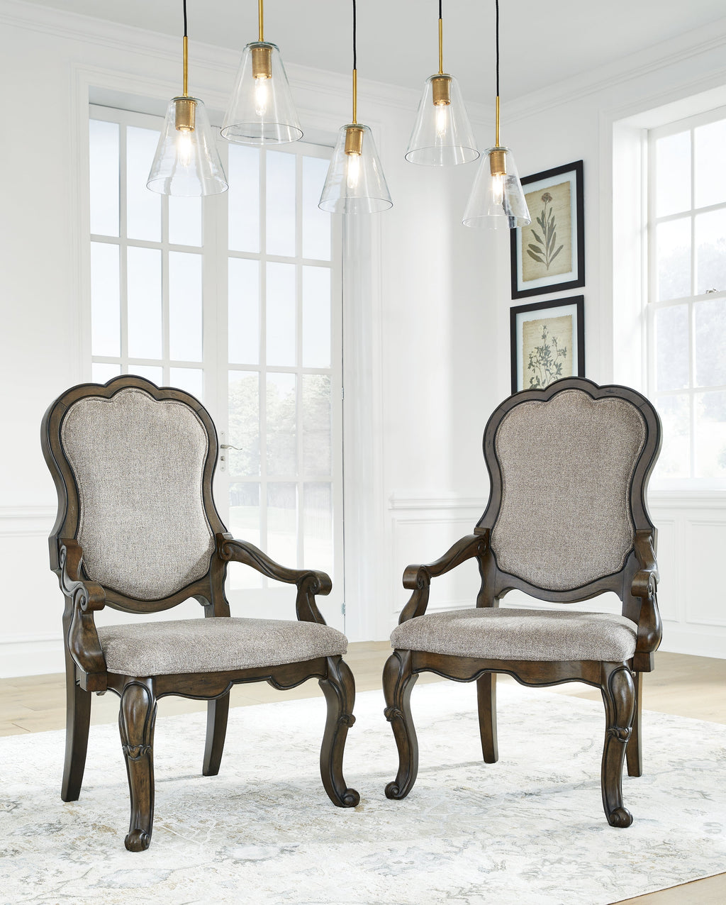 Maylee Dark Brown Dining Table and 10 Chairs