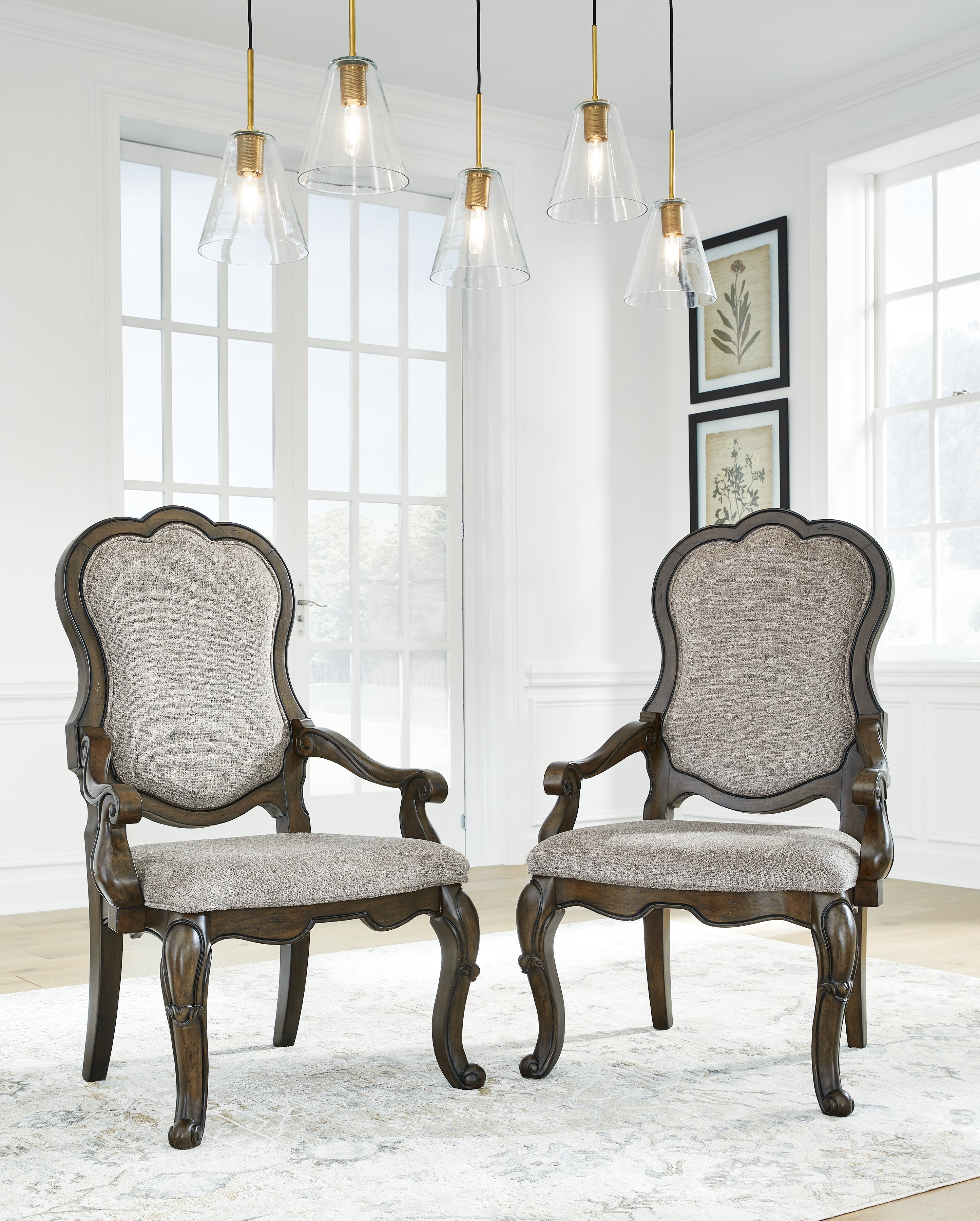Maylee Dark Brown Dining Table and 10 Chairs