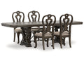 Maylee Dark Brown Dining Table and 4 Chairs