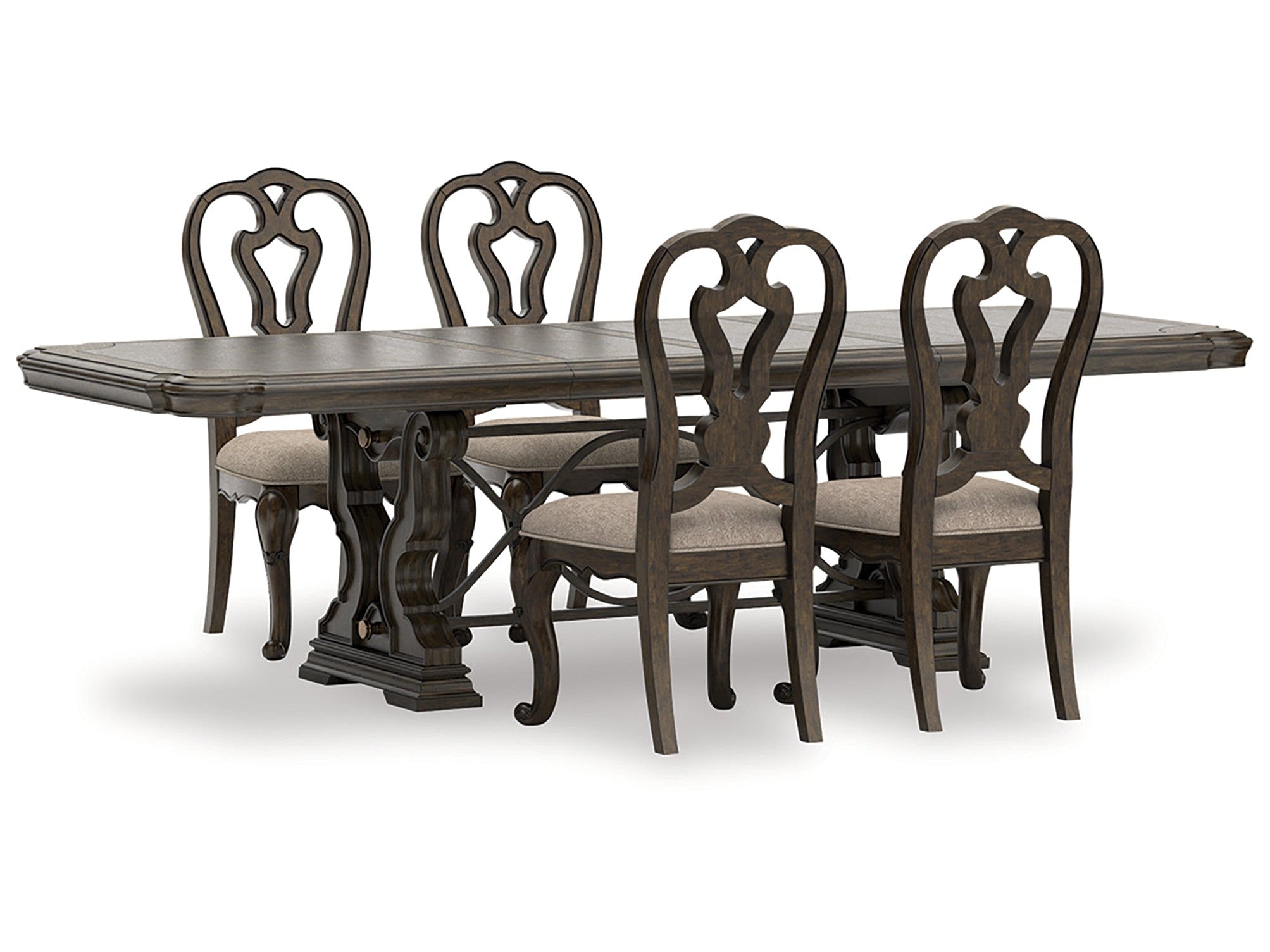 Maylee Dark Brown Dining Table and 4 Chairs