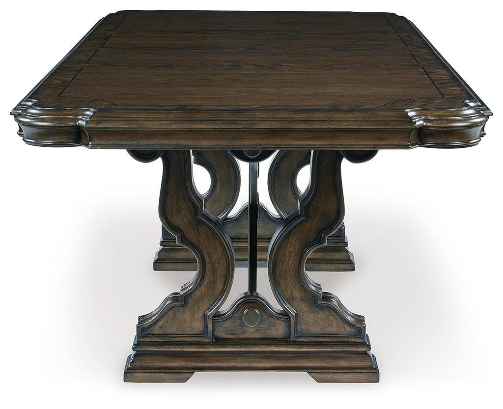 Maylee Dark Brown Dining Table and 4 Chairs