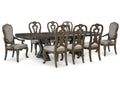 Maylee Dark Brown Dining Table and 8 Chairs