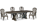 Maylee Dark Brown Dining Table w/4 Chairs