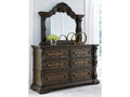 Maylee Dark Brown Dresser and Mirror