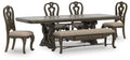 Maylee Dark Brown Extension Dining Table, 4 Chairs and Bench