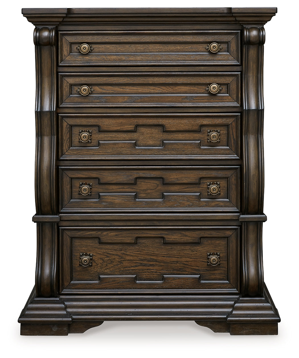 Maylee Queen Panel Bedroom Set, Dark Brown